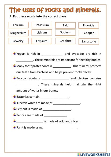 Rocks And Minerals Worksheets - WorksheetsCity