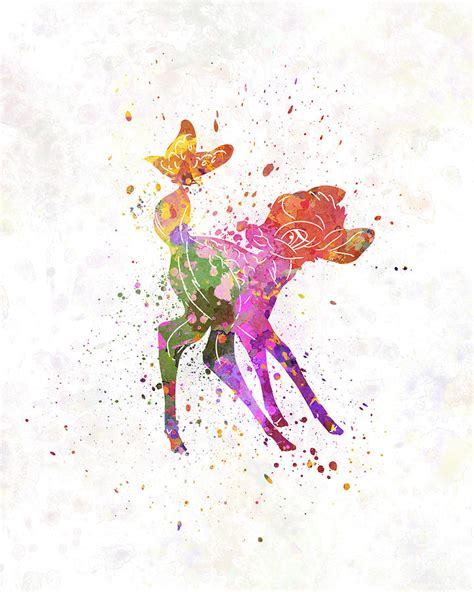 Bambi watercolor art Painting by Pablo Romero - Fine Art America