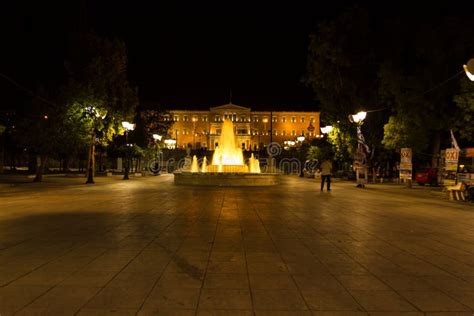 Syntagma Square during the Night, in Athens, Greece Editorial Image ...