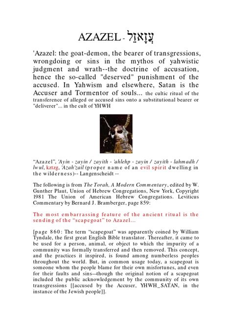 Scapegoat To Azazel | PDF | Book Of Leviticus | Torah