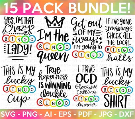 Bingo SVG Bundle Bingo SVG Bingo Player SVG Bingo Lady Svg - Etsy