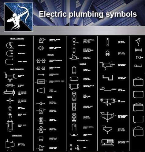 【Free Symbols CAD Blocks】Electric plumbing symbols