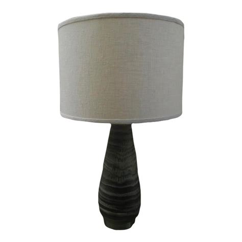 Mid Century Modern Glazed Ceramic Lamp With Shade | Chairish