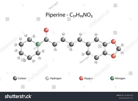 Molecular Formula Chemical Structure Piperine Stock Vector (Royalty ...