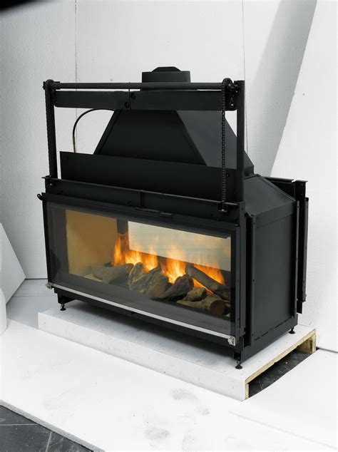 Double Sided Wood Burning Fireplace Insert With Blower | Wood burning fireplace inserts ...