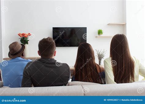 People watching tv stock image. Image of background - 109953837