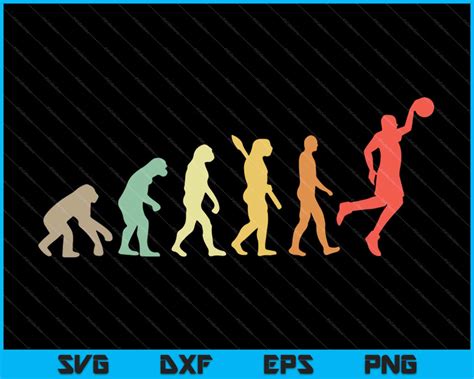 Retro Basketball Evolution SVG PNG Files – creativeusarts