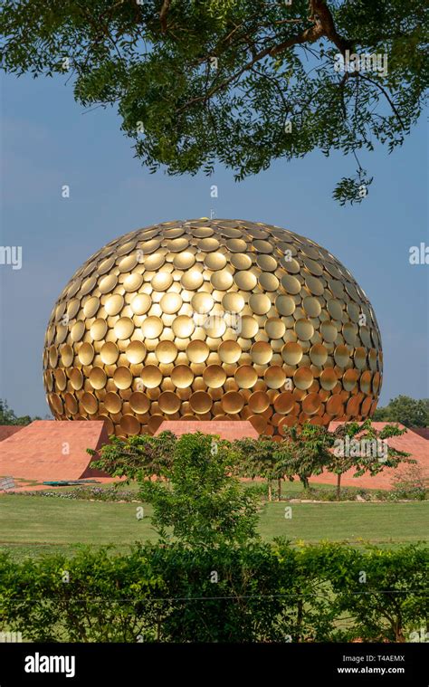 Vertical view of the Matrimandir in Auroville, India Stock Photo - Alamy