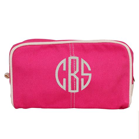 Sturdy Canvas with Piping Travel Dopp Kit {Pink}