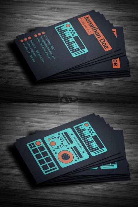 Flat Producer / DJ Business Card (psd template) by iamvinyljunkie | Dj business cards, Business ...