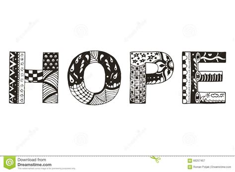 Word hope zentangle stylized, vector, illustration, freehand pen | Hope zentangle, Words of hope ...