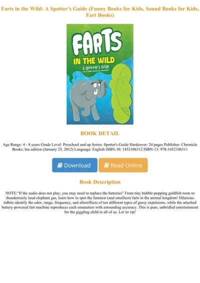 DOWNLOAD in [PDF] Farts in the Wild: A Spotter's Guide (Funny Books for ...