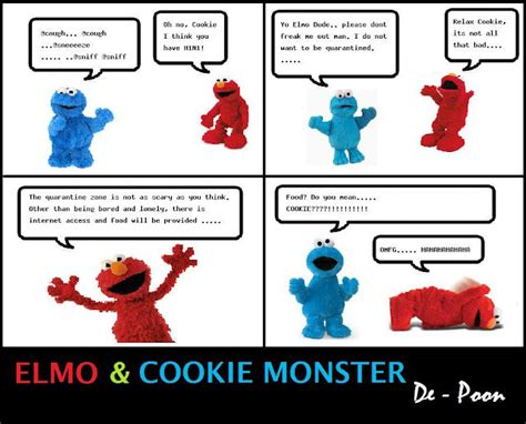 Elmo With Cookie Monster: Elmo and Cookie Monster on H1N1