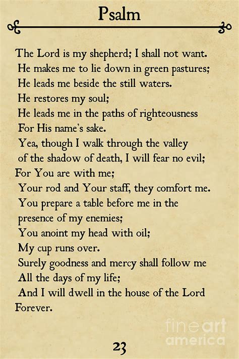 Psalm 23-bible Verse Wall Art Collection Painting by Mark Lawrence