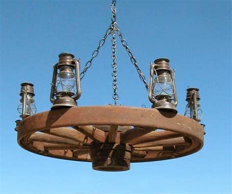 Wagon Wheel Chandelier - Old Western America 1800's - LC521A | Wagon wheel chandelier, Saloon ...