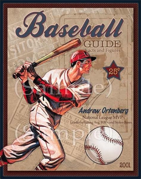 Vintage looking Baseball Art Uniquely Personalized 16x20