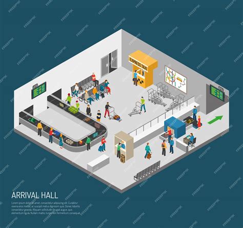 Free Vector | Arrival hall airport poster