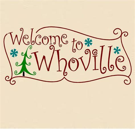 Welcome to Whoville (Christmas Holiday Vinyl Wall decal)-22"H x 48"W- Cust… | Whoville christmas ...