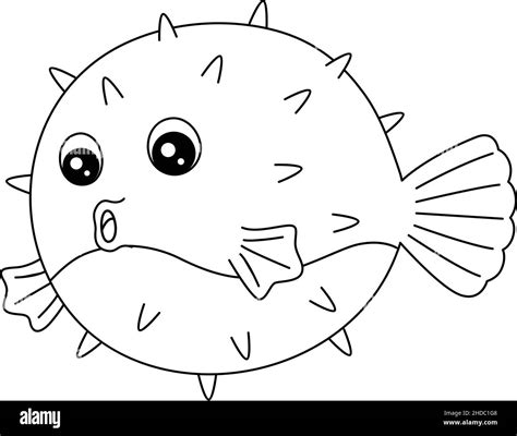 Puffer fish outline Black and White Stock Photos & Images - Alamy