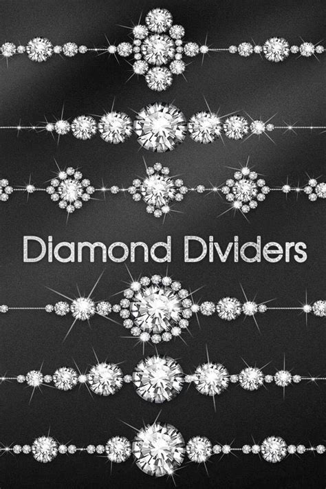 Diamond Dividers Diamond String Text Dividers Wedding PNG Diamond Borders Diamond Sparkle Frames ...