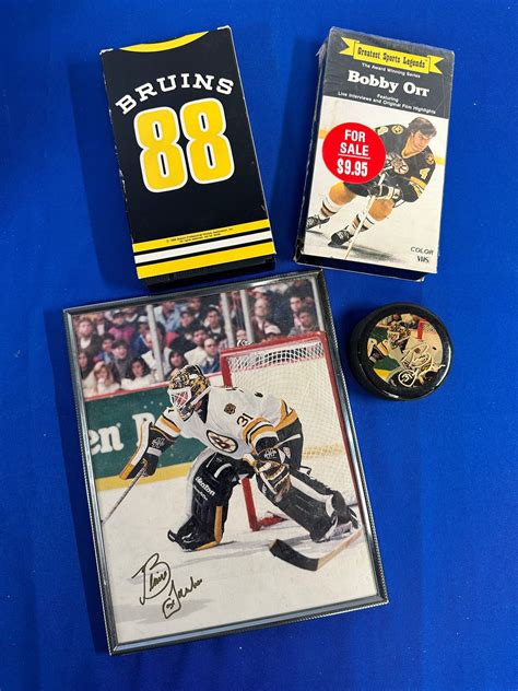 Lot 369- Boston Bruins Blaine Lacher #31 - Photo Puck - Autographed ...