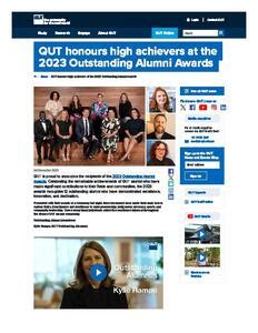 Outstanding Alumni Awards: QUT: 2023 Alumni Awards Ceremony | QUT Digital Collections