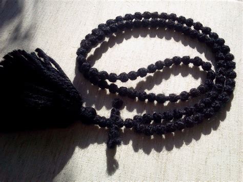 Prayer rope 23in Orthodox Christian wool 100 knot Black NO | Etsy