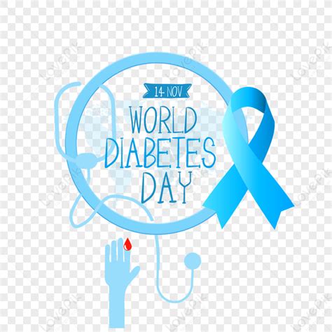 Blue Silk World Diabetes Day Elements, World Diabetes Day PNG Image ...