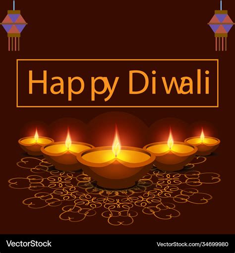 Beautiful happy diwali poster Royalty Free Vector Image