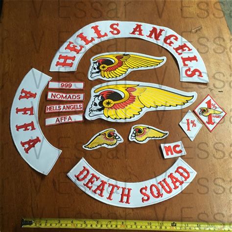 2017 Hells Angels Patch Death Squad Embroidered Patches Armband Mc 1% Patch Jacket Iron Sewn On ...