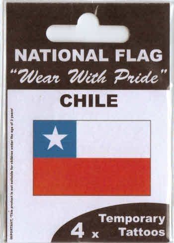 Chile Country Flag Tattoos.