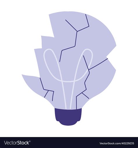 Broken light bulb Royalty Free Vector Image - VectorStock