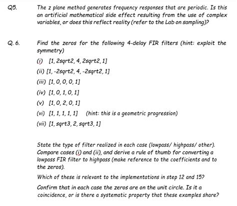 Solved Q 1. In Eqn 4 the zeros are complex conjugates. | Chegg.com