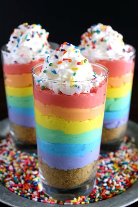 Love and Confections: Rainbow No-Bake Cheesecake Parfaits