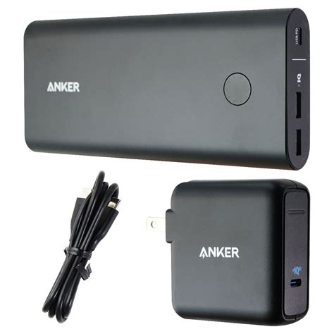 Anker PowerCore 45W Power Bank + PowerPort Atom 60W USB-C Laptop Charger - Black (Refurbished ...