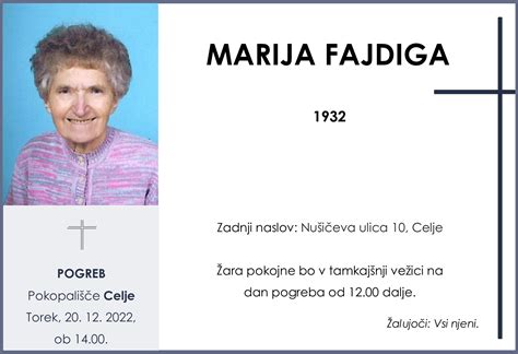 MARIJA FAJDIGA, 20. 12. 2022, Celje