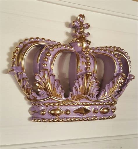 Lavendar Gold Crown Wall Decor Nursery Decor Crib Crown Canopy