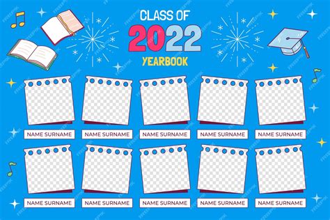 Free Vector | Hand drawn class of 2022 yearbook template