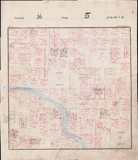 Map, land, owners, river — Custer County Museum