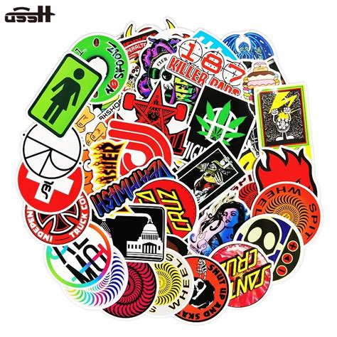 100 PCS Skateboard Fashion brand Logo Waterproof Sticker For Luggage ...