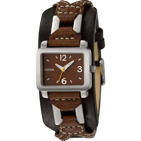 Fossil Women's Leather Strap Analog Watch - 13967405 - Overstock.com ...