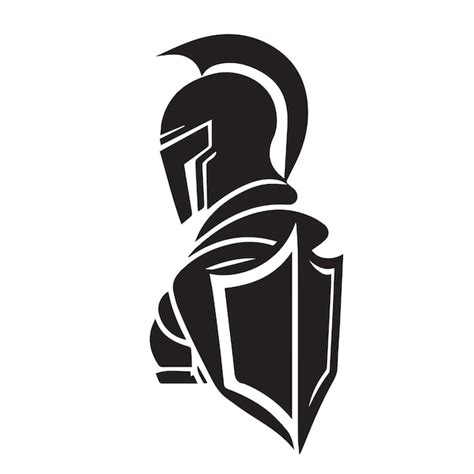 Premium Vector | Medieval knight in armor vector logo simple clean modern icon of a warrior with ...