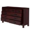 Anniston Transitional Style Mahogany Wood 10 Drawer Double Dresser.