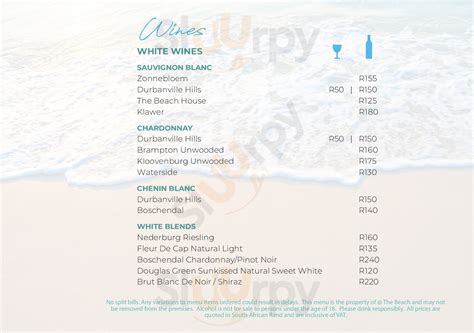 @the Beach Bar menù, Pretoria - Main Menu | Sluurpy