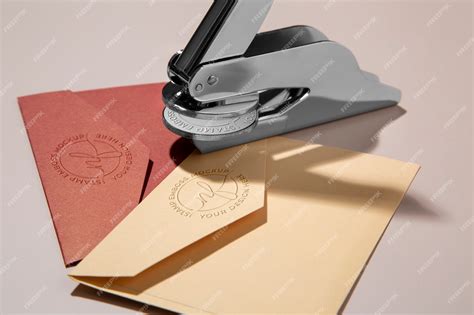 Premium PSD | Metallic stamp with embossed logo effect on paper