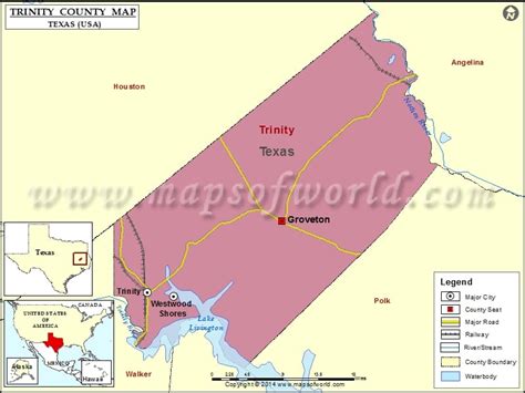 Trinity County Map, Texas