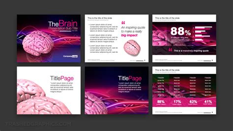 Visually stunning 6-page brain PowerPoint template – TrashedGraphics