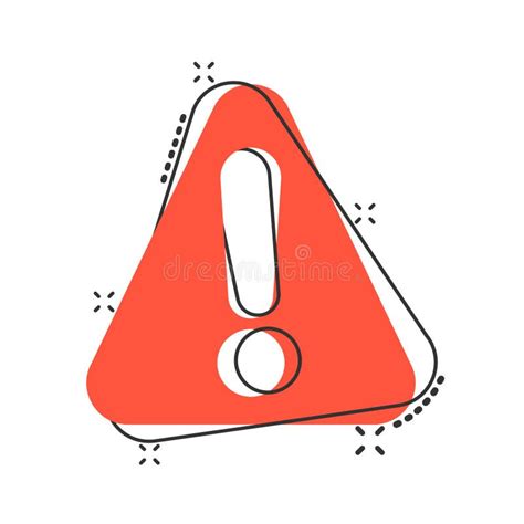 Exclamation Mark Icon in Comic Style. Danger Alarm Vector Cartoon ...