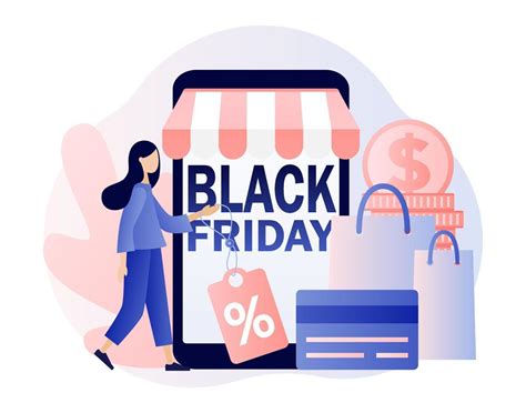 Black Friday Big Sale concept. Online shopping. Modern flat cartoon ...