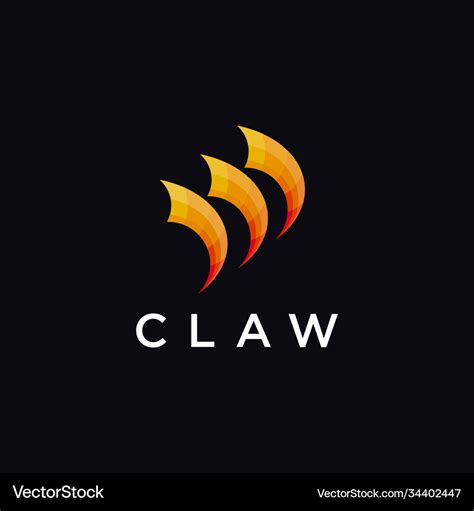 Colorful claw logo icon Royalty Free Vector Image